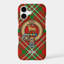 Clan Scott Crest over Red Tartan iPhone Case