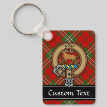 Clan Scott Crest over Red Tartan Keychain