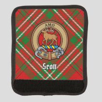 Clan Scott Crest over Red Tartan Luggage Handle Wrap