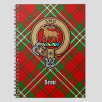 Clan Scott Crest over Red Tartan Notebook