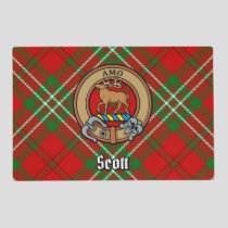 Clan Scott Crest over Red Tartan Placemat