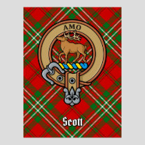 Clan Scott Crest over Red Tartan Poster