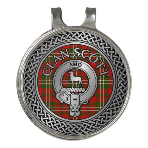 Clan Scott Crest  Tartan Knot Golf Hat Clip