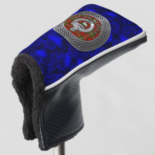 Clan Scott Crest & Tartan Knot on Thistle Golf Head Cover
