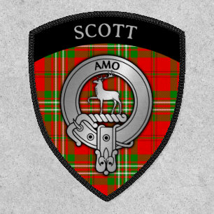Clan Scott Crest & Tartan Shield Patch