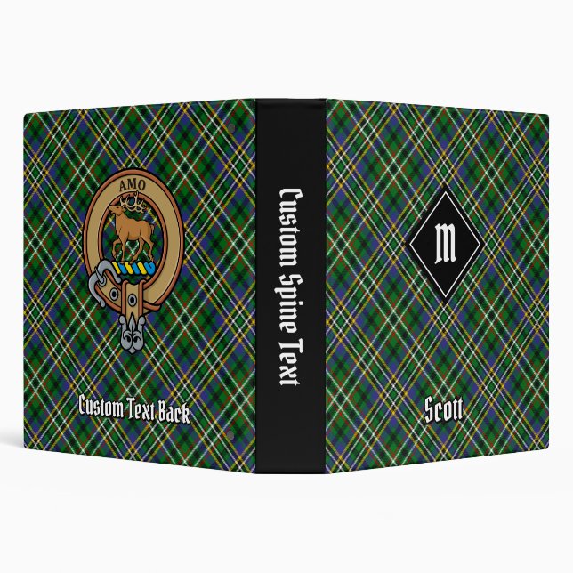 Clan Scott Green Tartan 3 Ring Binder (Background)