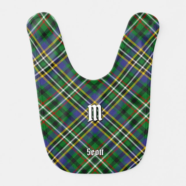 Clan Scott Green Tartan Baby Bib (Front)