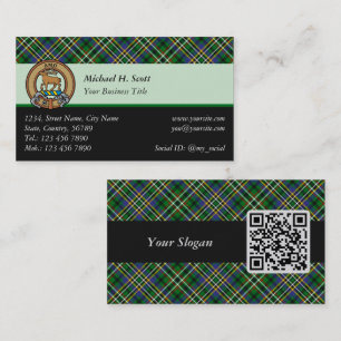 Clan Scott Green Tartan Business Card