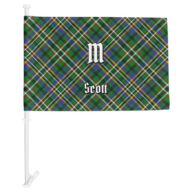 Clan Scott Green Tartan Car Flag (Front)