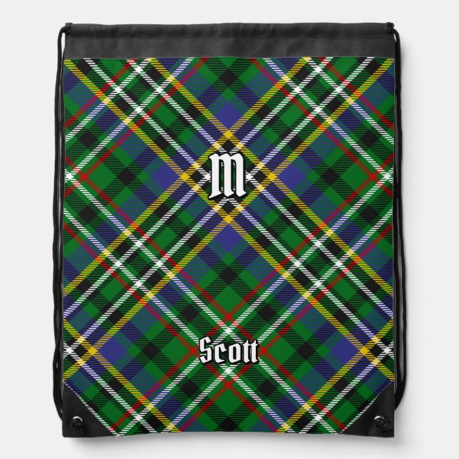 Clan Scott Green Tartan Drawstring Bag (Front)