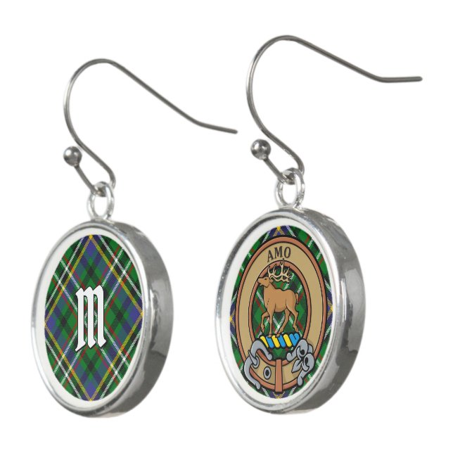 Clan Scott Green Tartan Earrings (Angled)
