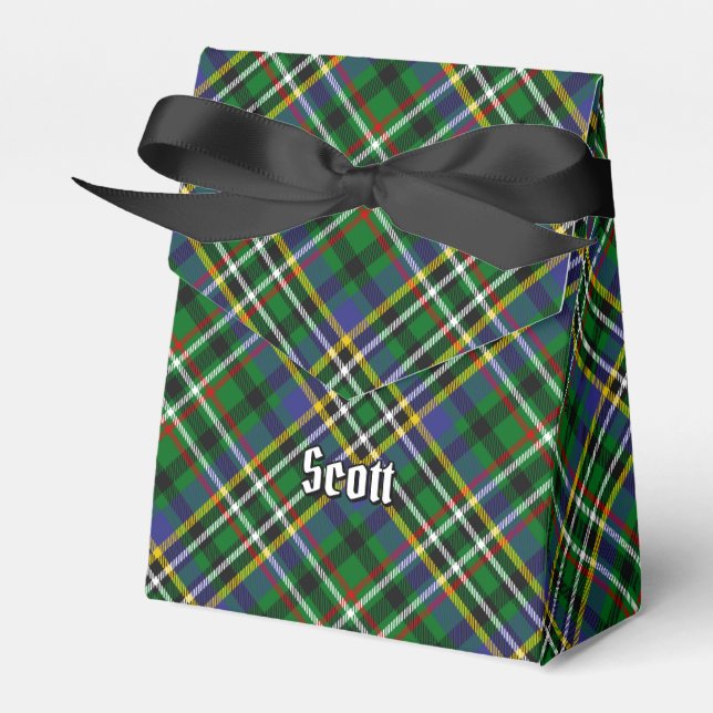 Clan Scott Green Tartan Favor Box (Front Side)
