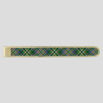 Clan Scott Green Tartan Gold Finish Tie Bar
