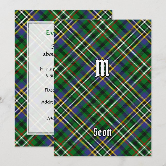Clan Scott Green Tartan Invitation (Front/Back)