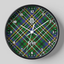 Clan Scott Green Tartan Large Clock