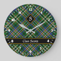 Clan Scott Green Tartan Large Clock