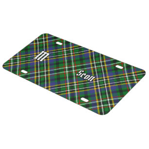 Clan Scott Green Tartan License Plate