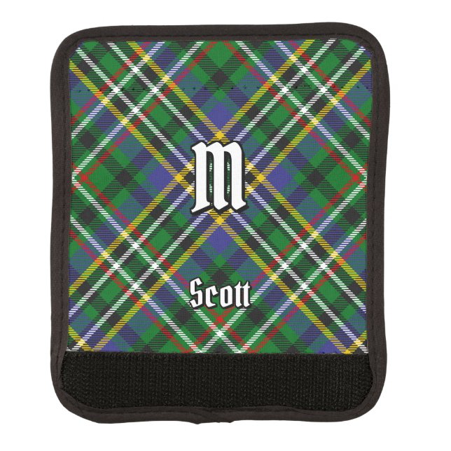 Clan Scott Green Tartan Luggage Handle Wrap (Front)