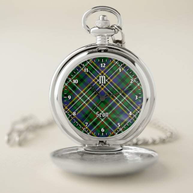 Clan Scott Green Tartan Pocket Watch (Inside)