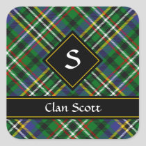 Clan Scott Green Tartan Square Sticker