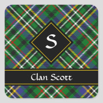 Clan Scott Green Tartan Square Sticker