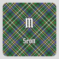 Clan Scott Green Tartan Square Sticker