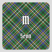 Clan Scott Green Tartan Square Sticker