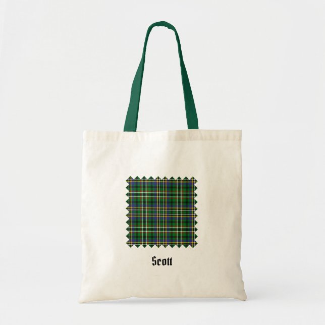 Clan Scott Green Tartan Tote Bag (Front)