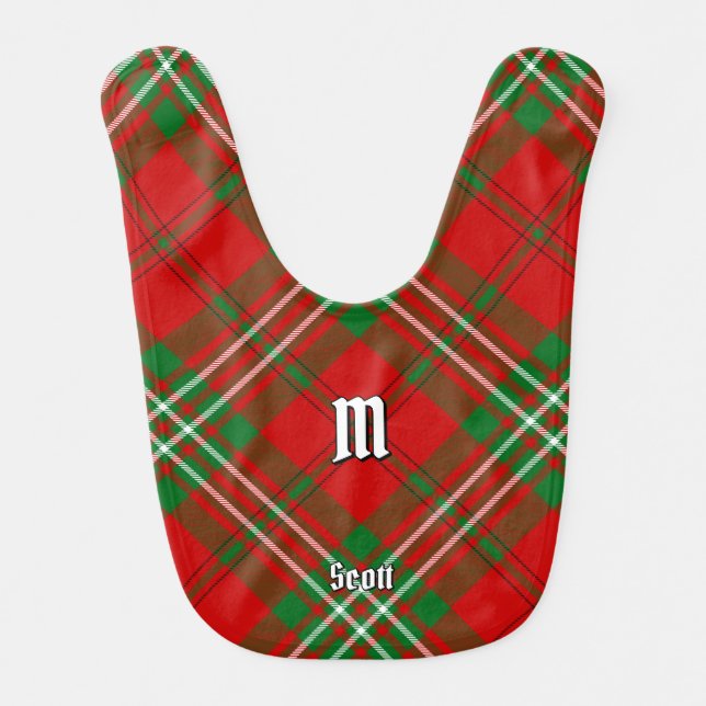 Clan Scott Red Tartan Baby Bib (Front)