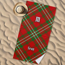 Clan Scott Red Tartan Beach Towel