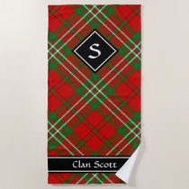 Clan Scott Red Tartan Beach Towel