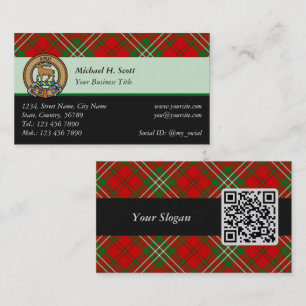 Clan Scott Red Tartan Business Card