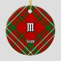Clan Scott Red Tartan Ceramic Ornament