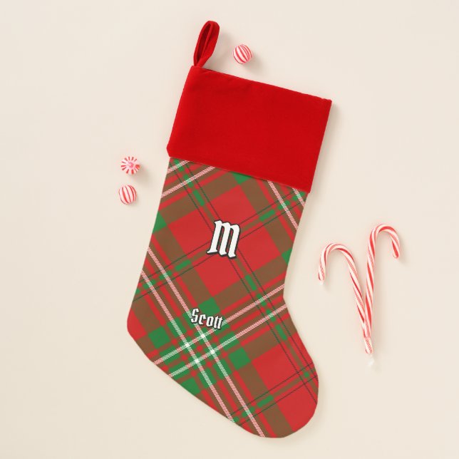 Clan Scott Red Tartan Christmas Stocking (Front)