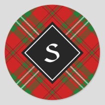 Clan Scott Red Tartan Classic Round Sticker