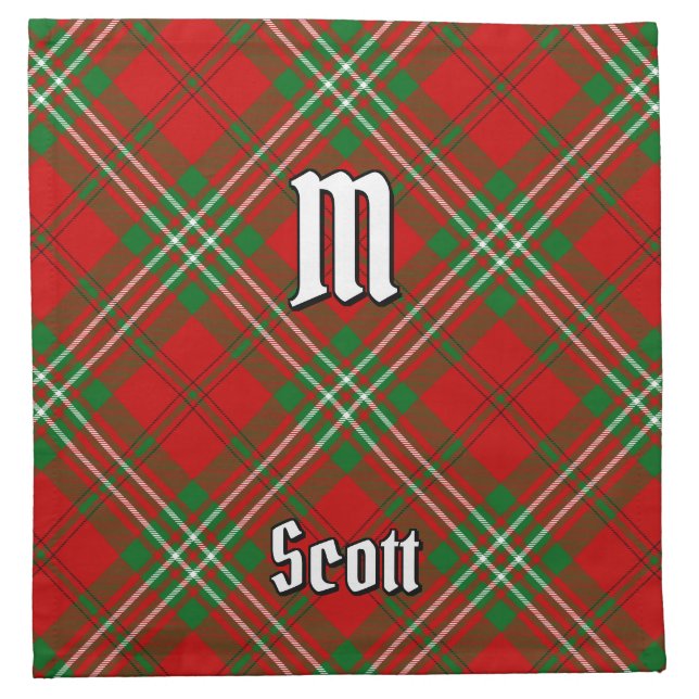 Clan Scott Red Tartan Cloth Napkin (Front)