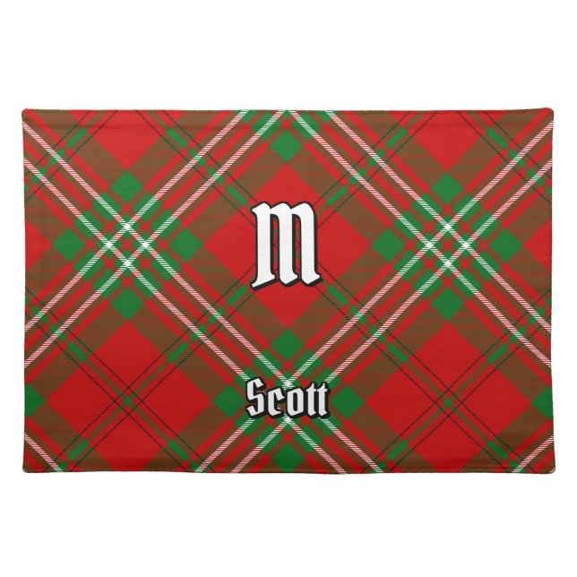 Clan Scott Red Tartan Cloth Placemat (Front)