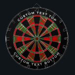 Clan Scott Red Tartan Dart Board<br><div class="desc">Clan Scott traditional red tartan with modern colors. Seamless pattern. Two custom text areas on outer ring.</div>