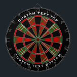 Clan Scott Red Tartan Dart Board<br><div class="desc">Clan Scott traditional red tartan with modern colors. Seamless pattern. Two custom text areas on outer ring.</div>