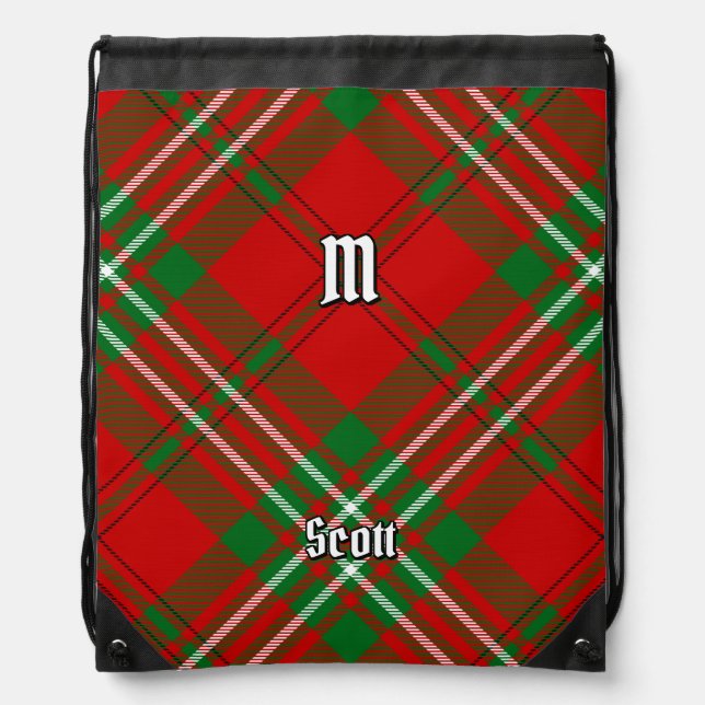 Clan Scott Red Tartan Drawstring Bag (Front)