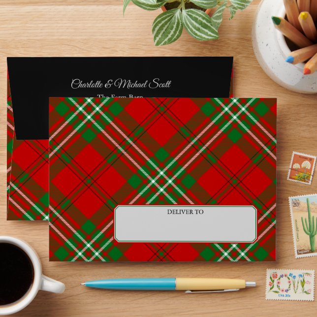 Clan Scott Red Tartan Envelope (Desk)