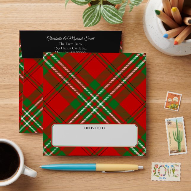 Clan Scott Red Tartan Envelope (Desk)