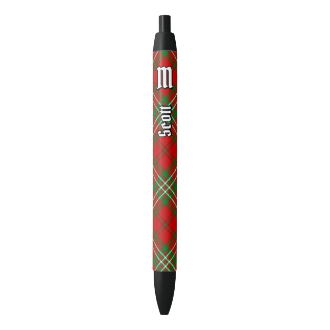 Clan Scott Red Tartan Ink Pen (Front Vertical)