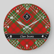 Clan Scott Red Tartan Large Clock