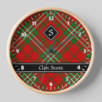Clan Scott Red Tartan Large Clock