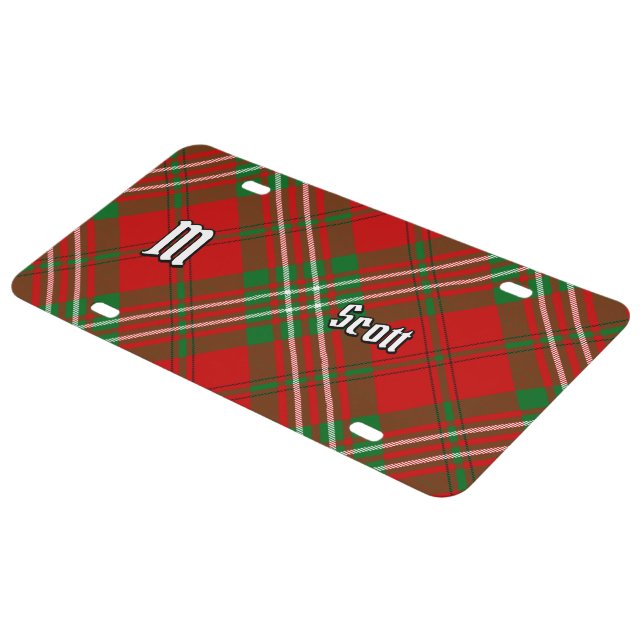 Clan Scott Red Tartan License Plate (Side)