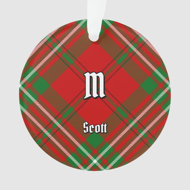 Clan Scott Red Tartan Ornament (Front)
