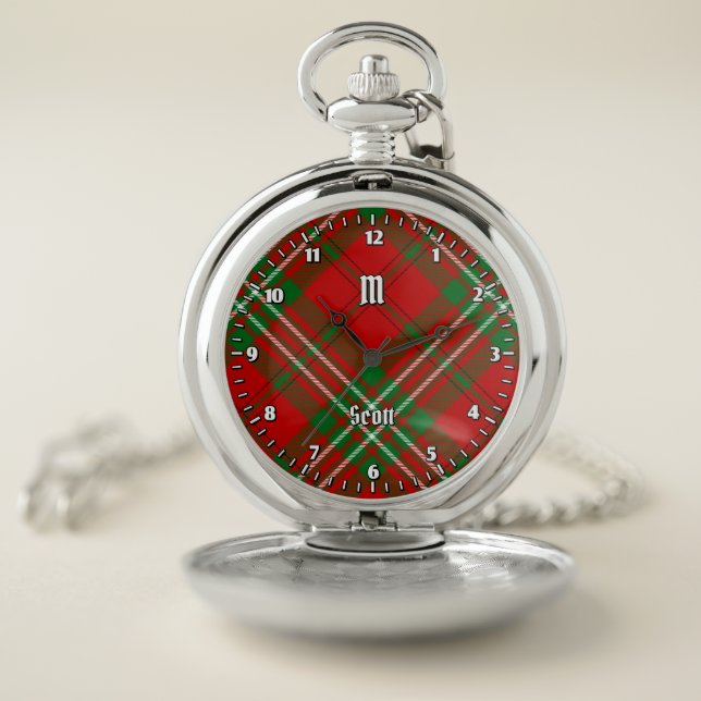 Clan Scott Red Tartan Pocket Watch (Inside)