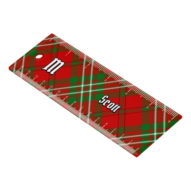 Clan Scott Red Tartan Ruler (Angled)