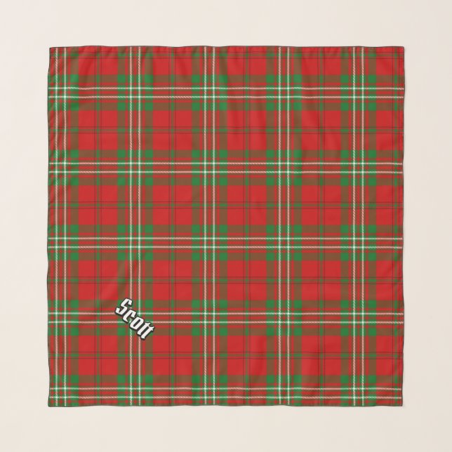 Clan Scott Red Tartan Scarf (Front (Horizontal))